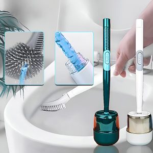 Perie de toaletă cu distribuitor de soluție de curățare încorporat | FLUSHBRUSH