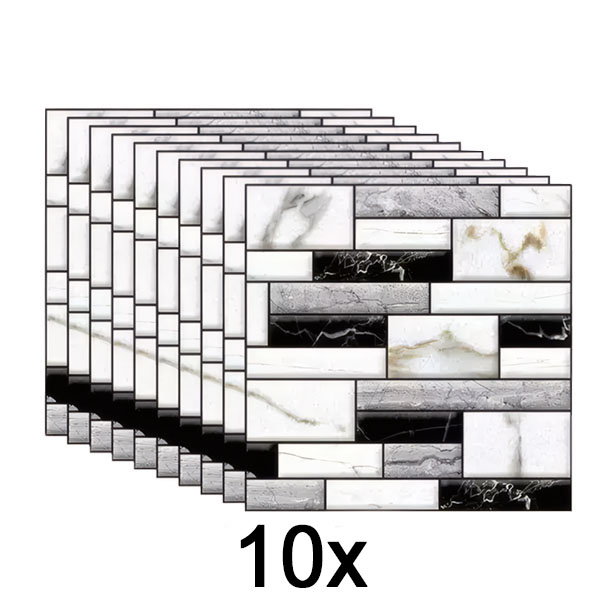 1x Autocolante de perete 3D cu aspect de marmură (10 buc/0,9 m²) | MARBLEBLOCKS